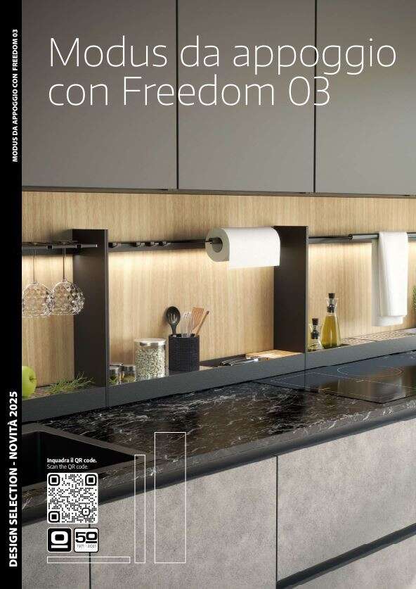 Modus d’appoggio Freedom 03 – Sistema in alluminio per piano cucina | Ossicolor
