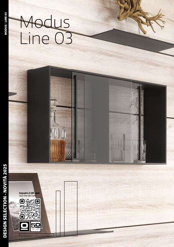 Modus Line 03 – Pensili modulari in alluminio con ante scorrevoli | Ossicolor